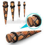 tpabr black acrylic taper w printed snake skin w o rings