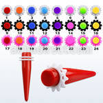 tpsvr solid colored acrylic taper with fancy rubber o rings