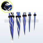 tpva acrylic uv taper in colored swirl with double o rings