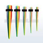 tpvrb rainbow colored acrylic taper w double rubber o rings
