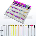 trany2 tray w 1040 pcs of silver bend it nose studs w cz tops