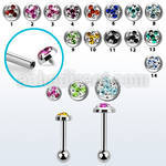 trgfrd steel tragus barbell w multi crystal tri star top