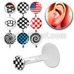 trgl8 bioflex tragus piercing w push in basic logo silver top