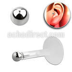 trgs12 bioflex tragus piercing w a sterling silver 2mm ball
