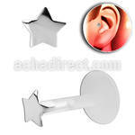 trgs17 bioflex tragus piercing w a 2mm silver star shaped top