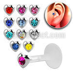 trgs6 bioflex tragus piercing w silver heart top w crystal