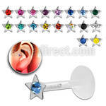 trgs8 bioflex tragus piercing w crystal star silver top