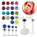 trgs bioflex tragus piercing w silver top 1 5mm 3mm crystal