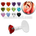 trgz6 bioflex tragus piercing w 3mm prong heart cz silver top