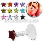 trgz7 bioflex tragus piercing w 3mm prong star cz silver top
