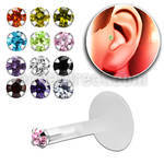 trgz8 bioflex tragus piercing w 1 5mm round cz silver top