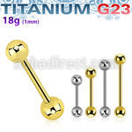ubb18b3 titanium g23 barbell 18g 3mm balls