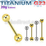 ubb20b3 titanium g23 barbell 20g 3mm balls
