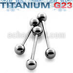 ubbbg titanium g23 barbell tongue bar with two 6mm balls