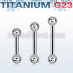 ubbeb titanium g23 eyebrow barbell with two 3mm balls
