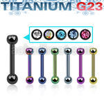ubbert52 anodized titanium g23 tragus barbell w 3mm jewel ball