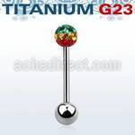 ubbfr5r titanium g23 barbell w 5mm rasta ferido ball