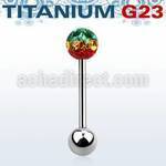 ubbfr6r titanium g23 barbell w 6mm rasta ferido ball