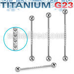ubbindz titanium industrial barbell 14g two balls cz on