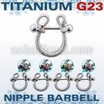 ubbnpd8 titanium g23 nipple barbell with snake w crystal eyes