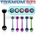 ubbtc titanium g23 tongue barbell w 6mm jewel steel ball