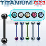 ubbtcs titanium g23 tongue barbell w top 5mm jewel ball