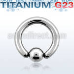 ubcr6 titanium g23 ball closure ring, 6g (4mm) w a 8mm ball