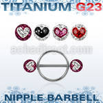 ubfnpe8 nipple shield w titanium bar w 2 8mm multi crystal balls