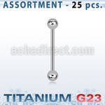ublk02 bulk of titanium g23 tongue barbells with 6mm balls