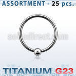 ublk106 bulk of titanium g23 ball closure rings with 3mm ball