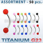 ublk139 bulk of titanium g23 banana with 3mm uv acrylic ball