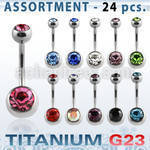 ublk20a bulk of titanium g23 2 jewel banana w 5 8mm bezel balls