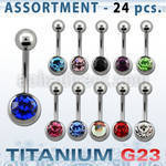 ublk20b bulk of titanium g23 belly bananas with 8mm bezel jewel