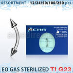 ublk469 sterilized titanium g23 eyebrow banana with 3mm cones