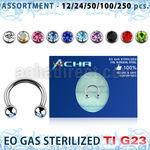 ublk487 eo gas sterilized piercing titanium g23 circular barbell 3mm
