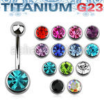 ubn1cg titanium g23 belly banana with 8mm bezel jewel ball