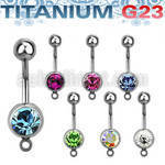 ubn1cgh titanium g23 belly banana with 8mm bezel jewel w hook