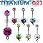 ubn2cgh titanium g23 banana with 8 5mm bezel jewel w hook