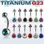 ubn2cgmj titanium g23 banana w 8mm bezel jewel 5mm multi jewel