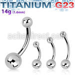 ubnb46 titanium g23 belly banana 14g titanium balls
