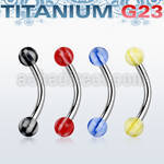 ubneck titanium g23 banana ring with checkered acrylic ball