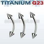 ubnecn titanium g23 eyebrow banana with two 3mm cones