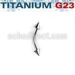 ubnen25 titanium g23 banana eyebrow ring with 2 5mm cones