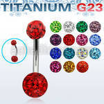 ubnfr56 titanium g23 banana belly ring with ferido balls