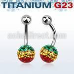 ubnfr8r titanium g23 banana w 5mm steel 8mm rasta ferido ball