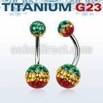 ubnfrgr titanium g23 belly banana w 5 8mm rasta ferido balls