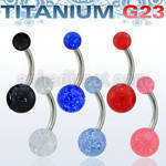 ubngt titanium g23 banana with 5 8mm acrylic glitter balls