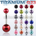 ubnpr titanium g23 banana belly ring w 5 8mm pearl balls