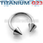 ucbcn titanium g23 circular barbell with a 5mm cones