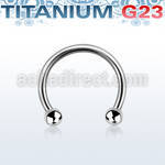 ucbe25 titanium g23 circular eyebrow barbell with 2 5mm balls